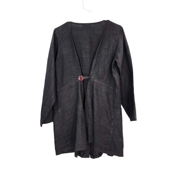 Hot Knots Women's 100% Linen Button Down Tunic Top- S/M - Picture 6 of 8